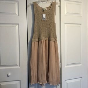 Mixed media tank dress